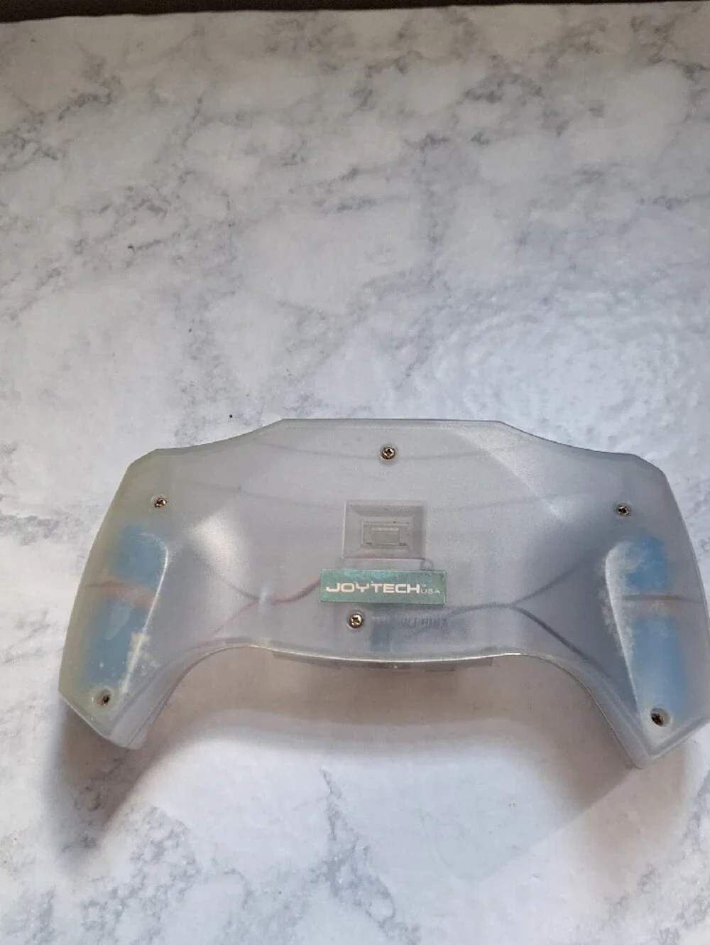 Clear Plastic Game Controller Grip with Blue Accents